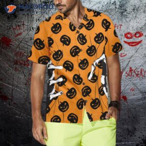 halloween skeleton hand hawaiian shirt 6