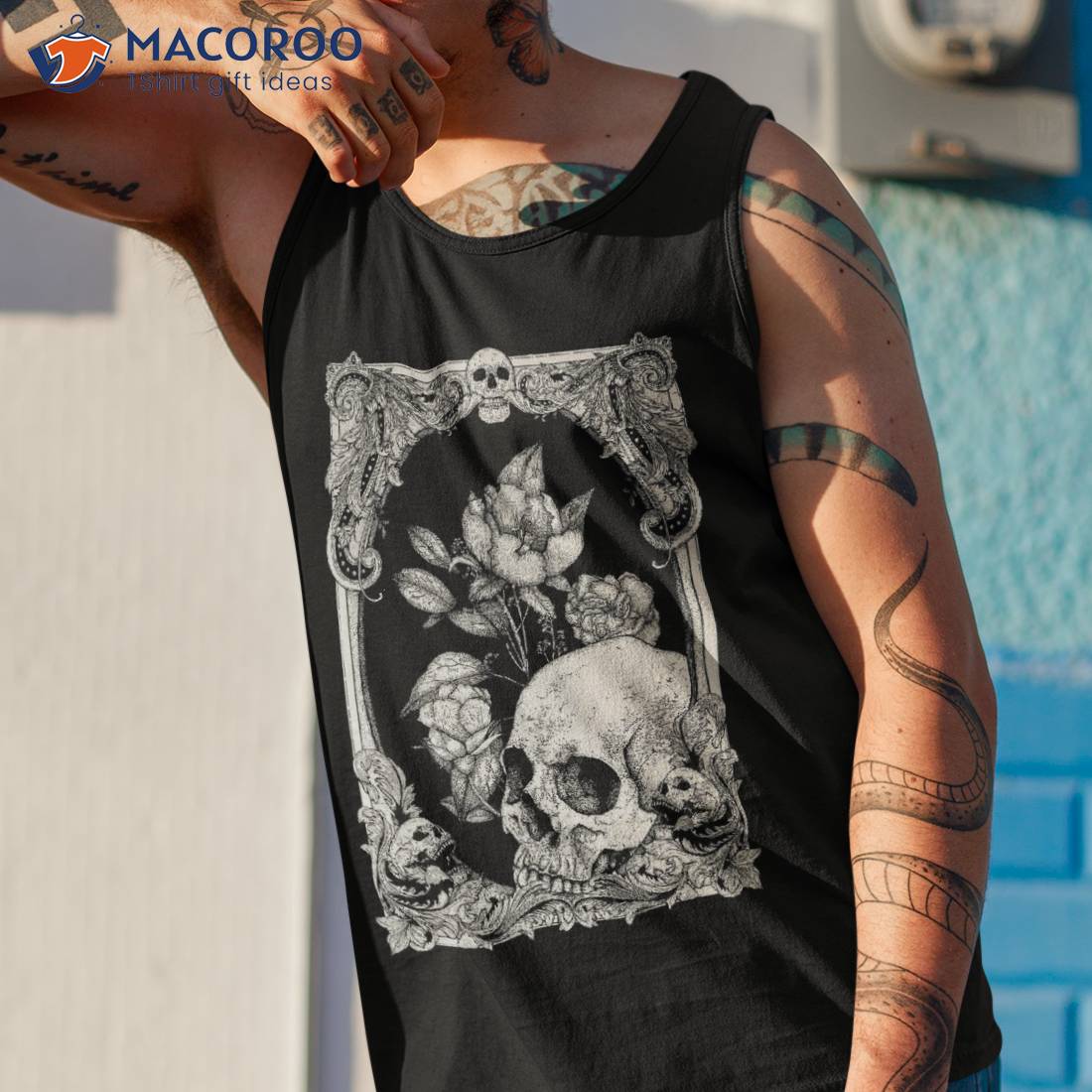 Halloween Skull Pastel Goth Flower Gothic Floral Cottagecore Shirt