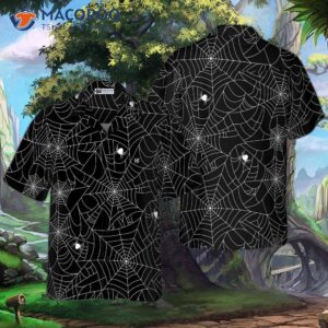 halloween spider web hawaiian shirt 0