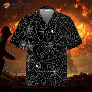 halloween spider web hawaiian shirt 1