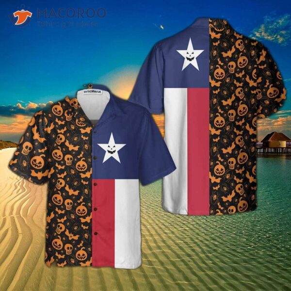 Halloween Texas Flag Hawaiian Shirt, Funny Shirt For Halloween, Best Gift Texans