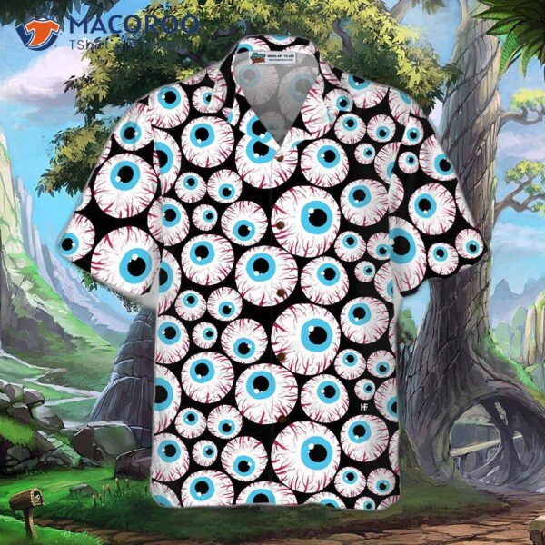 Halloween-themed Creepy Eyeball Hawaiian Shirt