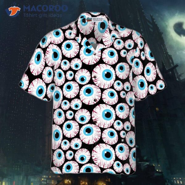 Halloween-themed Creepy Eyeball Hawaiian Shirt