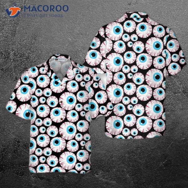 Halloween-themed Creepy Eyeball Hawaiian Shirt