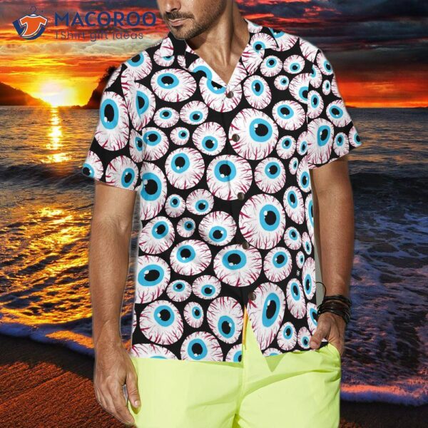 Halloween-themed Creepy Eyeball Hawaiian Shirt