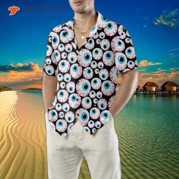 Halloween-themed Creepy Eyeball Hawaiian Shirt