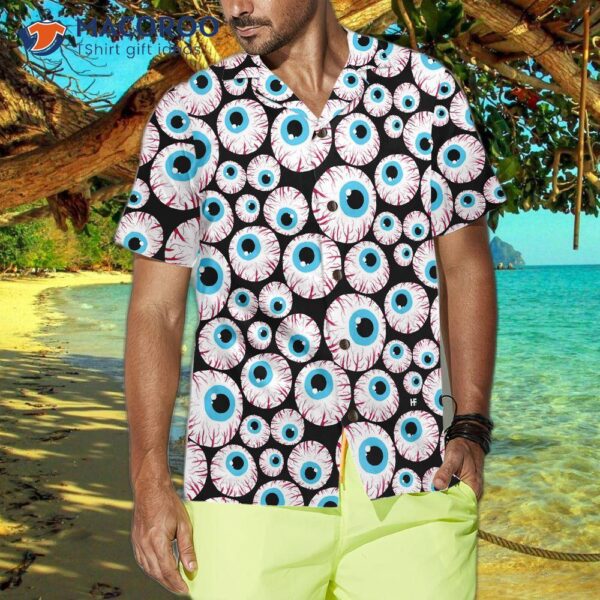 Halloween-themed Creepy Eyeball Hawaiian Shirt