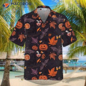 halloween themed spooky art hawaiian shirt 1