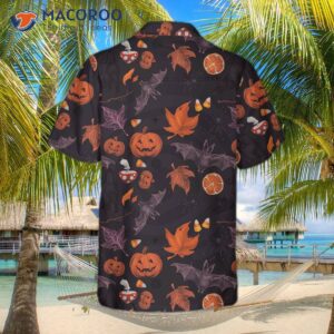 halloween themed spooky art hawaiian shirt 3