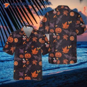 halloween themed spooky art hawaiian shirt 4