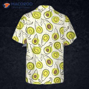 hand drawn avocado pattern hawaiian shirt funny short sleeve print shirt 1