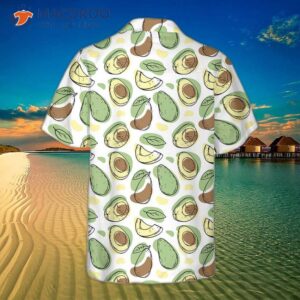 Hand-drawn Cute Avocado Pattern Hawaiian Shirt, Funny Short-sleeved Print Shirt