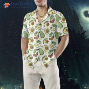 hand drawn cute avocado pattern hawaiian shirt funny short sleeved print shirt 4