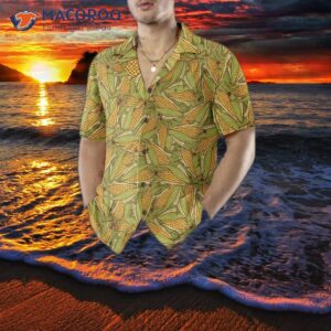 hand drawn doodle corn cobs hawaiian shirt shirt button up with 4