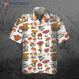 hand drawn wild mushroom hawaiian shirt unique print shirt 2