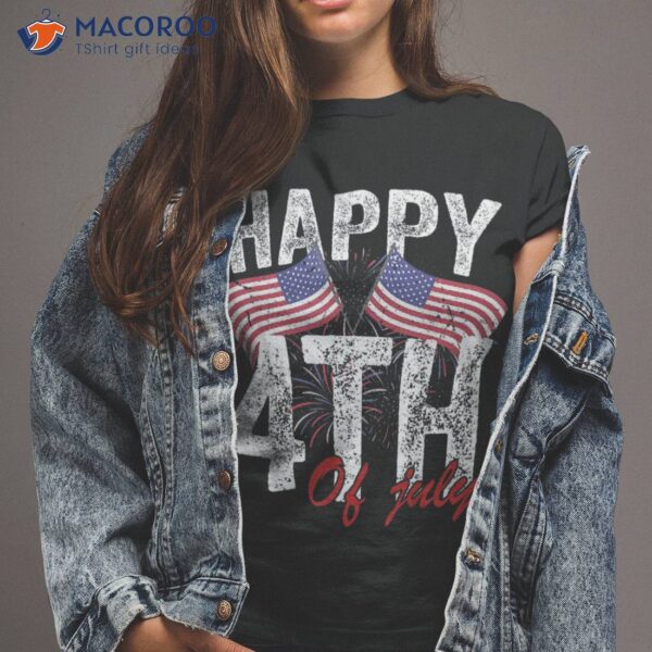 Happy 4th Of July American Flag Usa Patriotic Shirt