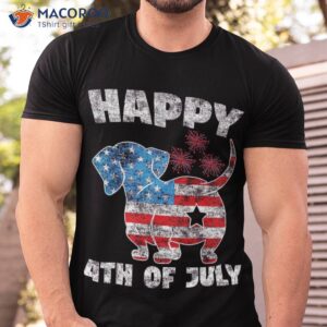 happy 4th of july for dachshund dog wiener lover weiner kids shirt tshirt