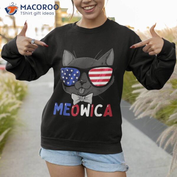 Happy 4th Of July Meowica Patriotic Cat Usa American Flag Shirt