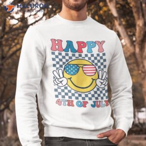 happy 4th of july smile sunglasses patriotic american flag shirt sweatshirt