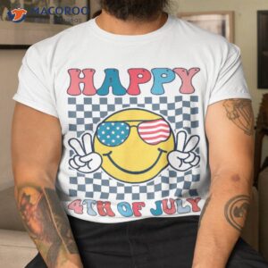 Happy 4th Of July Smile Sunglasses Patriotic American Flag Shirt