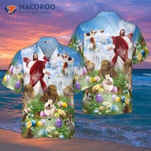 happy easter jesus is risen hawaiian shirt 0