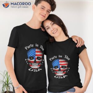 happy face smile american skull flag party in the usa shirt tshirt