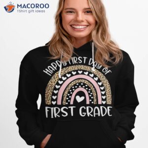 happy first day of 4th grade teacher back to school rainbow shirt hoodie 1