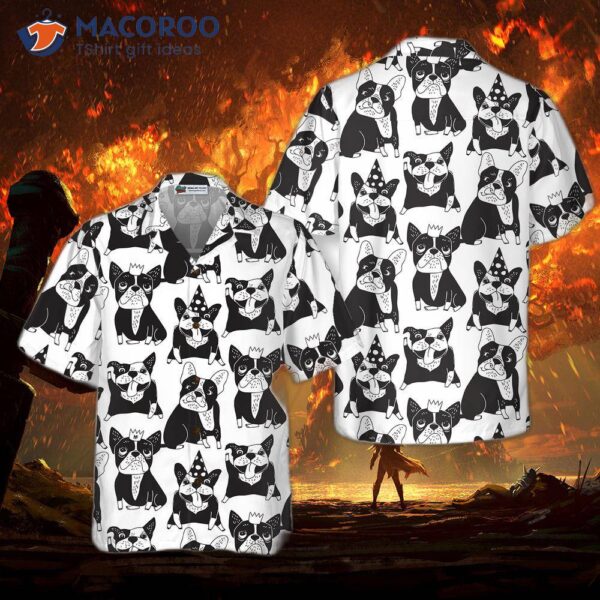 Happy French Bulldog Hawaiian Shirt