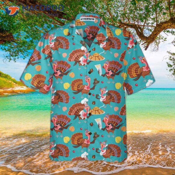 Happy Thanksgiving Turkeys Chef Hawaiian Shirt, Funny Turkey Shirt For Day