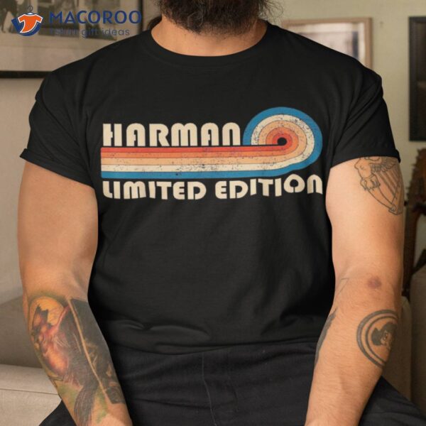 Harman Surname Retro Vintage 80s 90s Birthday Reunion Shirt
