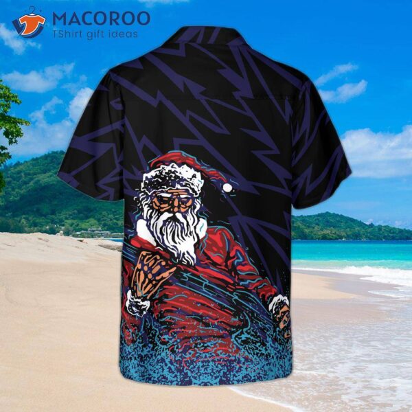 Hawaiian Shirts, Rock Santa Shirt Short Sleeve, Christmas Idea Gift For And
