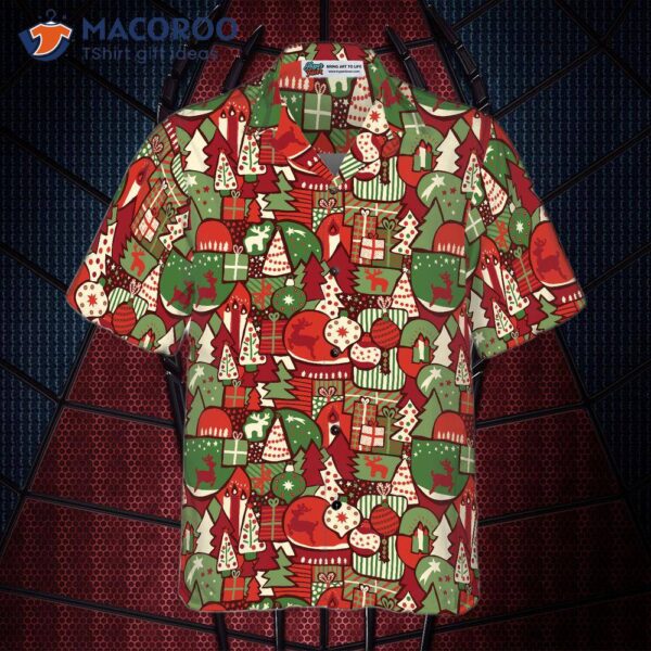 Hawaiian Shirts With A Christmas Gift Pattern, Short Sleeve, An Ideal For And