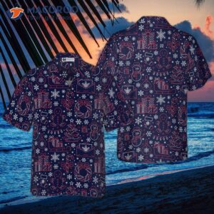hawaiian shirts with a christmas line pattern short sleeve make an ideal gift for and 0
