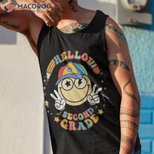 hello 2nd grade smile pencil groovy back to shool shirt tank top 1