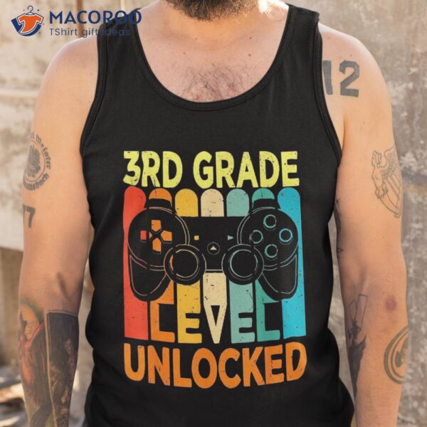 Hello 3rd Grade Level Unlocked Video Game Back To School Boy Shirt