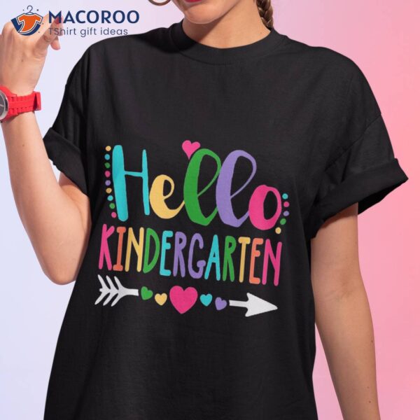 Hello Kindergarten Heart Teacher Student Back To School Shirt