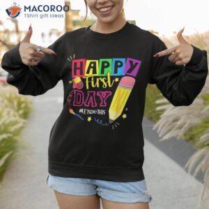 hello kindergarten teacher student team happy back to school shirt sweatshirt