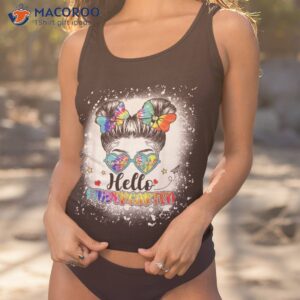 hello kindergarten tie dye messy bun girl back to school kid shirt tank top 1