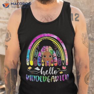 hello kindergarten tie dye rainbow back to school black girl shirt tank top