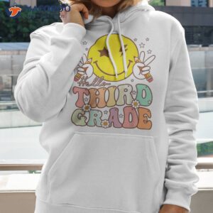 hello third grade hippie smile face 3rd back to school shirt hoodie