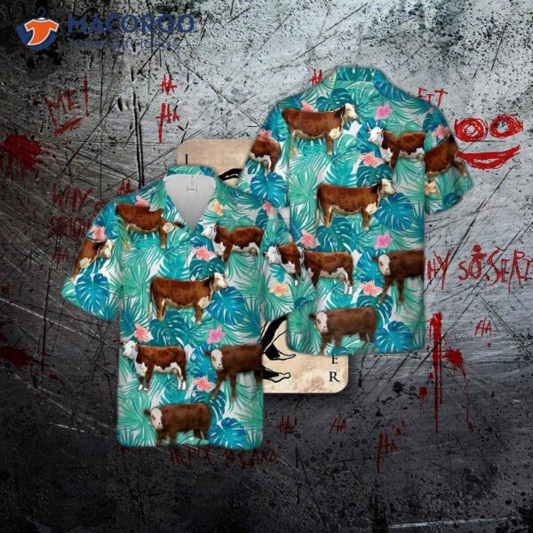 Hereford Calf Tropical Hawaiian Shirt