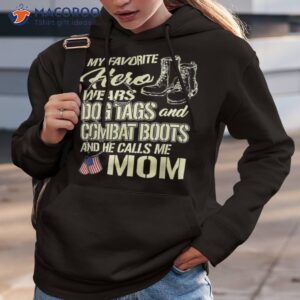 Hero Wears Dog Tags Combat Boots Proud Army Mom Mother Gift Shirt