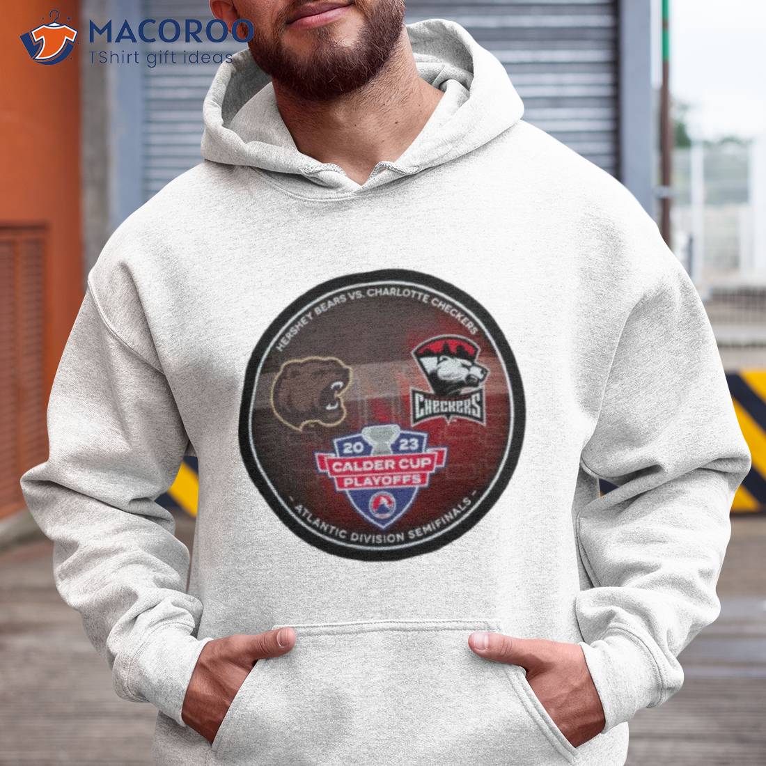 Hershey Bears Vs. Charlotte Checkers 2023 Calder Cup Playoffs Dueling Souvenir Puck Shirt Hershey Bears Vs. Charlotte Checkers 2023 Calder Cup Playoffs Dueling Souvenir Puck Shirt