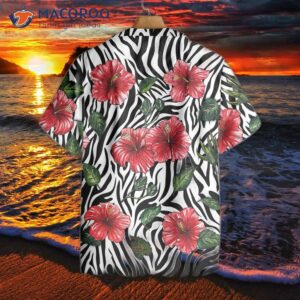 hibiscus zebra watercolor painting art hawaiian shirt 1