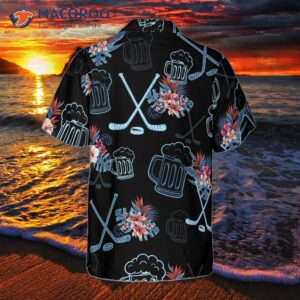 hockey and beer tropical hawaiian shirt 1