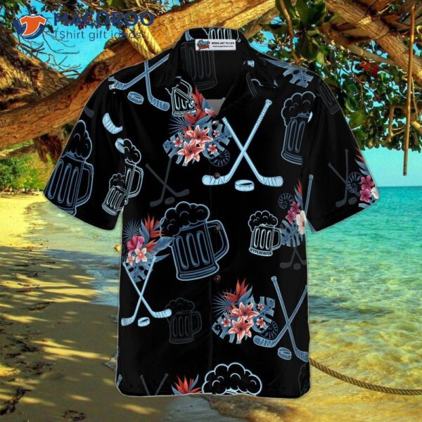 Hockey And Beer Tropical Hawaiian Shirt