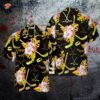 Hockey Tropical Black And Yellow Hawaiian Shirt