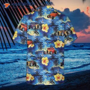 hod rod and tropical hibiscus pattern hawaiian shirt cool hot shirt for 1