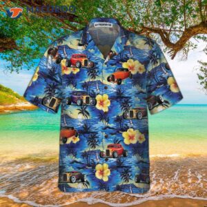 hod rod and tropical hibiscus pattern hawaiian shirt cool hot shirt for 2 1