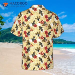 Honeybee Hexagon Hawaiian Shirt